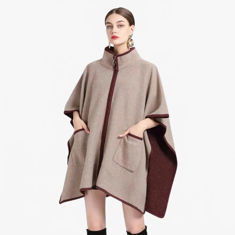 Poncho zippé élégant pour toutes saisons-Poncho Passion
