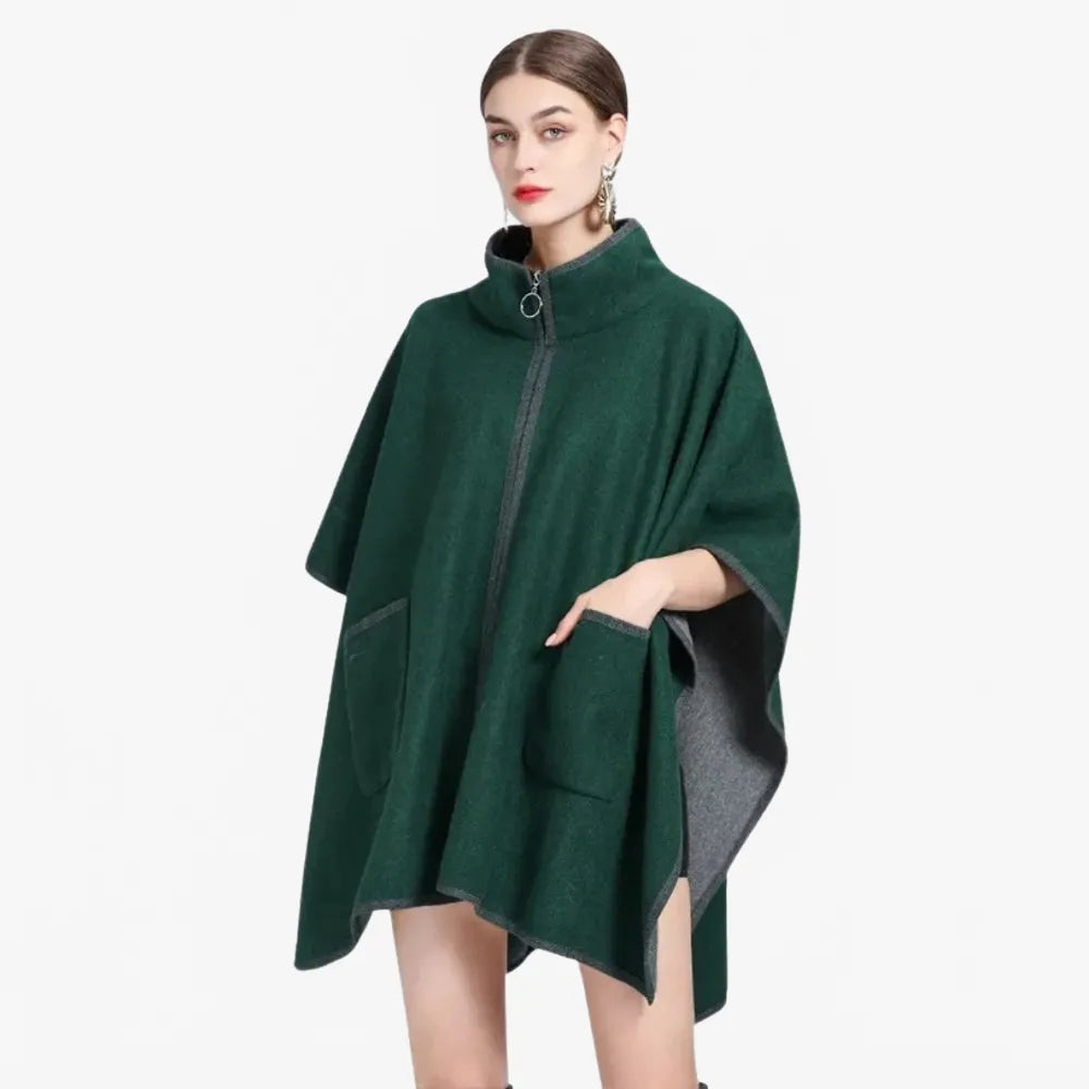 Poncho zippé élégant pour toutes saisons-Poncho Passion