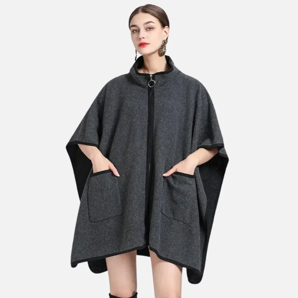 Poncho zippé élégant pour toutes saisons-Poncho Passion