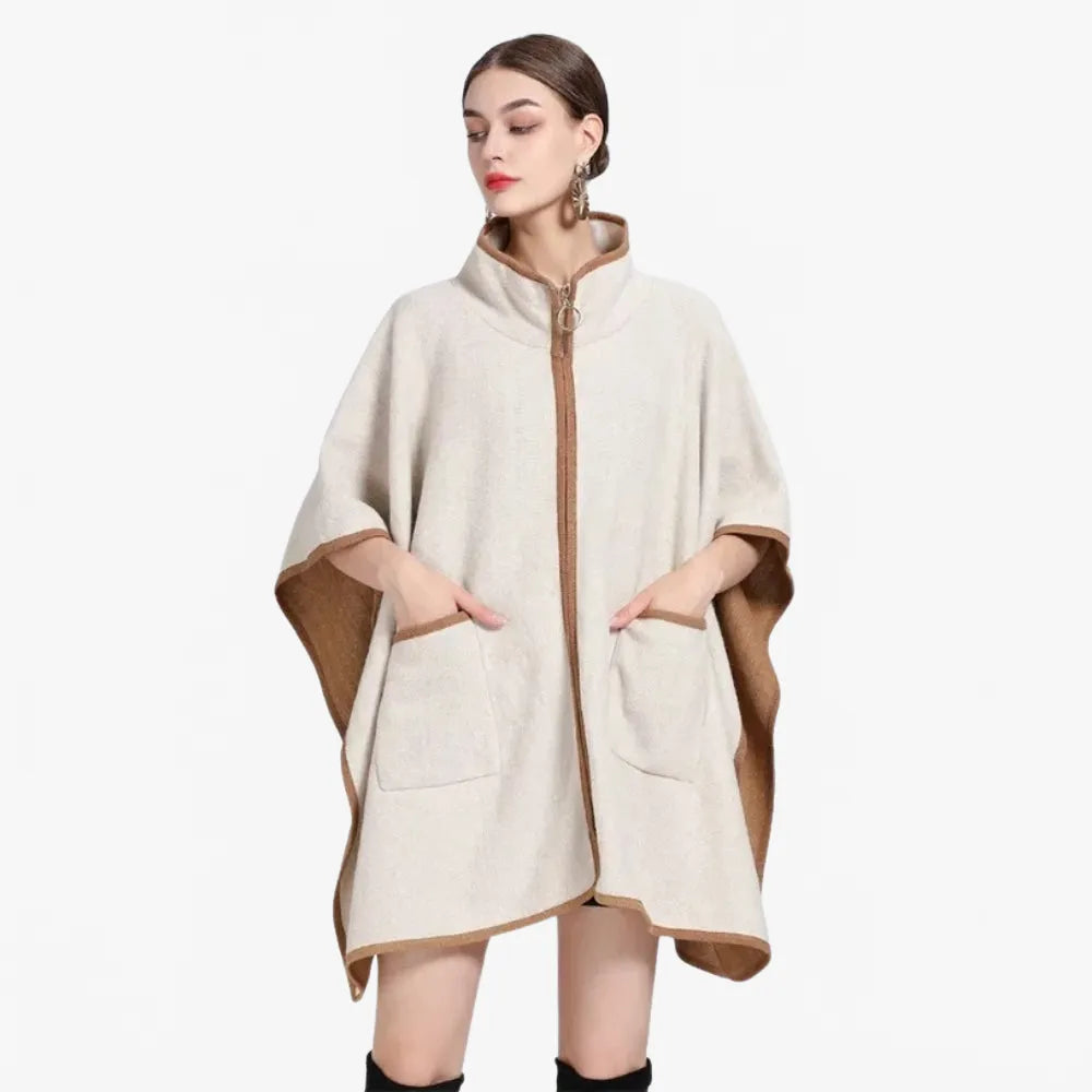 Poncho zippé élégant pour toutes saisons-Poncho Passion